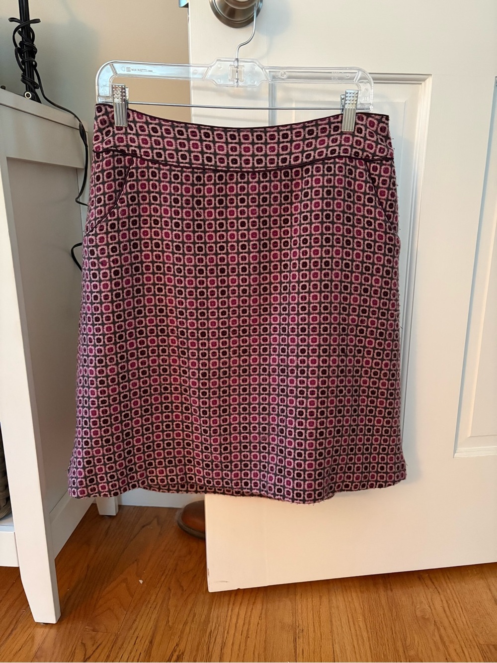 Worthington Pink and Black Geometric A-Line Skirt